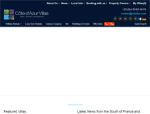 Tablet Screenshot of cotedazurvillarentals.com